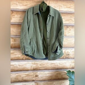 Jachs Olive Quilted Shirt Jacket